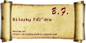 Bilszky Fédra névjegykártya